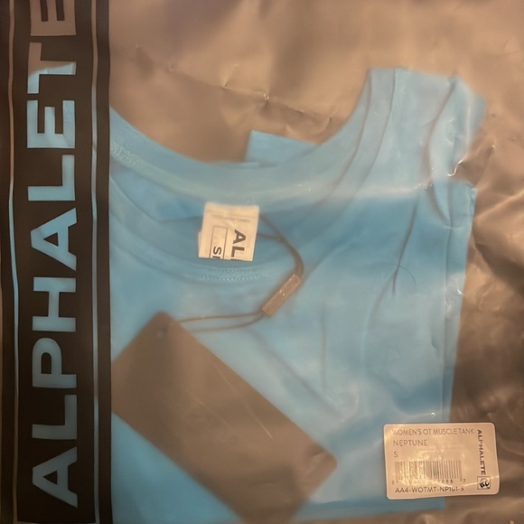 NWT ALPHALETE OT Muscle Work Out Crop Tank size SMALL Neptune blue - Picture 8 of 8